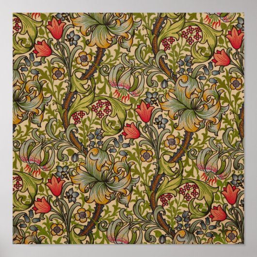 William Morris  Golden Lilly Floral Design Poster (Voorkant)