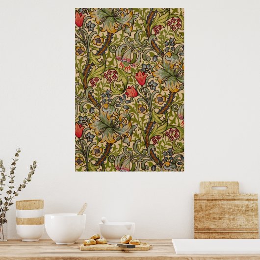 William Morris  Golden Lilly Floral Design Poster (Keuken)