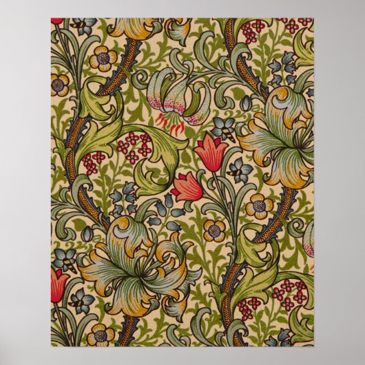 William Morris  Golden Lilly Floral Design Poster (Voorkant)