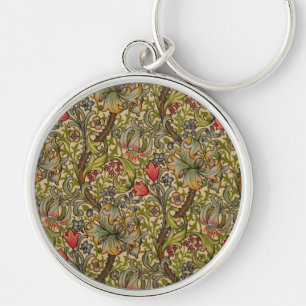 William Morris  Golden Lilly Floral Design Sleutelhanger