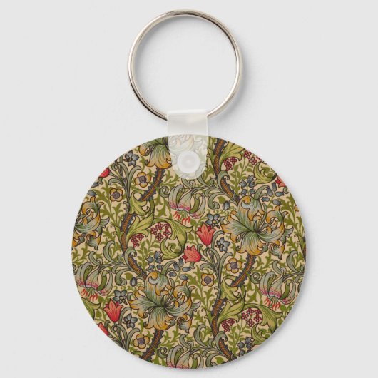 William Morris Golden Lilly Floral Design Sleutelhanger (Voorkant)