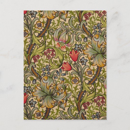 William Morris Golden Lily Antiek Briefkaart (Voorkant)
