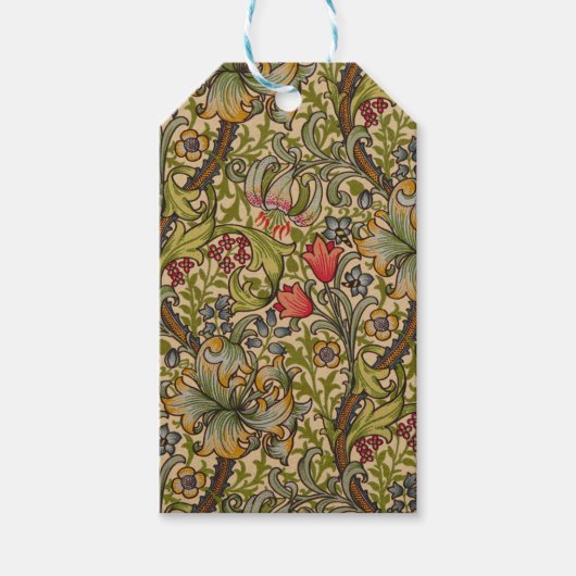 William Morris Golden Lily Antiek Cadeaulabel (Voorkant)