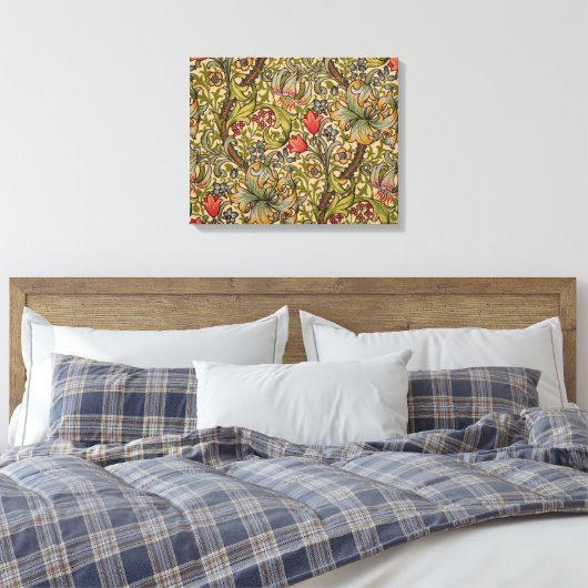 William Morris Golden Lily Antiek Canvas Afdruk (Insitu (Slaapkamer))