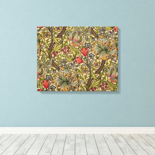 William Morris Golden Lily Antiek Canvas Afdruk (Insitu (Houten vloer))