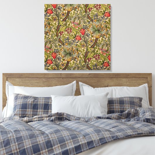 William Morris Golden Lily Antiek Canvas Afdruk (Insitu (Slaapkamer))
