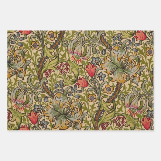 William Morris Golden Lily Antiek Inpakpapier Vel (Voorkant)