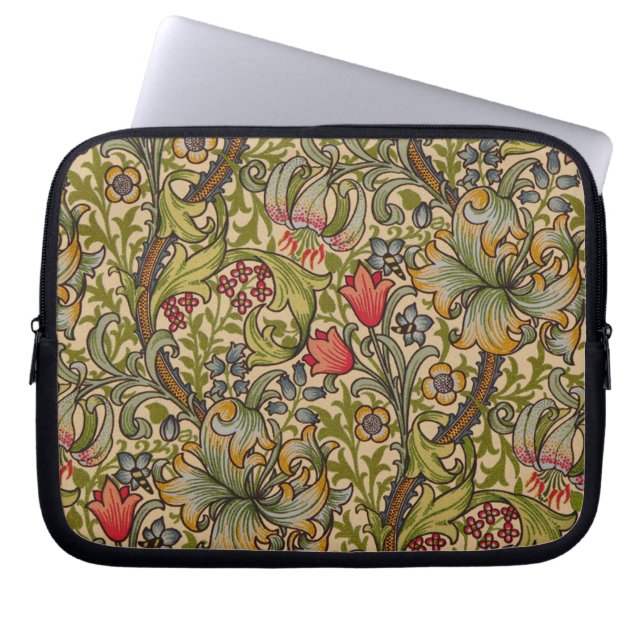 William Morris Golden Lily Antiek Laptop Sleeve (Voorkant)
