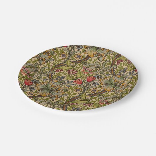 William Morris Golden Lily Antiek Papieren Bordje (Gekanteld)