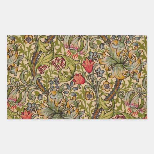 William Morris Golden Lily Antiek Rechthoekige Sticker (Voorkant)