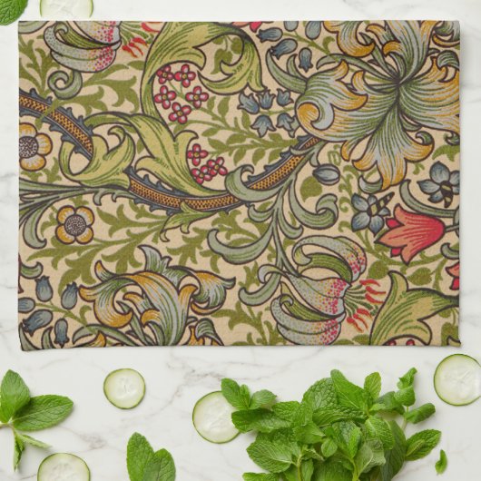 William Morris Golden Lily Antiek Theedoek (Gevouwen)