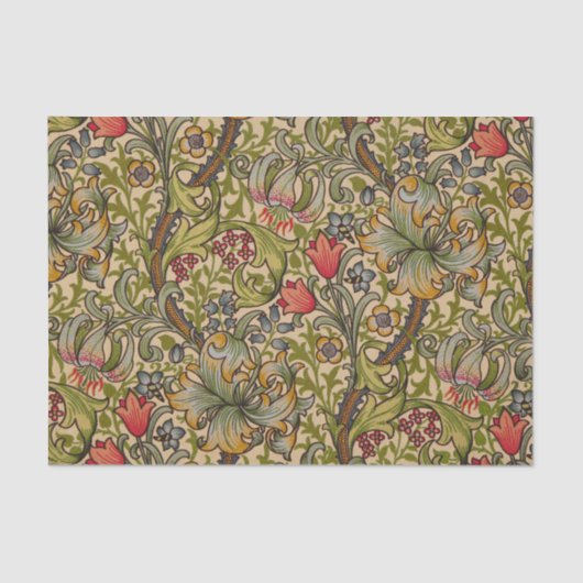 William Morris Golden Lily Antiek Tissuepapier (Voorkant)