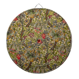 William Morris Golden Lily Antieke Bloempatroon Dartbord