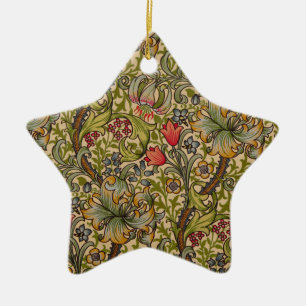 William Morris Golden Lily Antieke Bloempatroon Keramisch Ornament