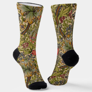 William Morris Golden Lily Antieke Bloempatroon Sokken