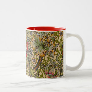 William Morris Golden Lily Antieke Bloempatroon Tweekleurige Koffiemok