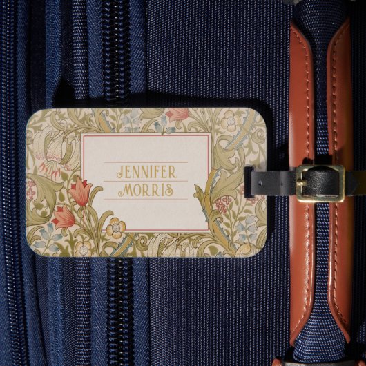 William Morris Golden Lily Art Nouveau Bagagelabel (Voorkant Insitu 4)
