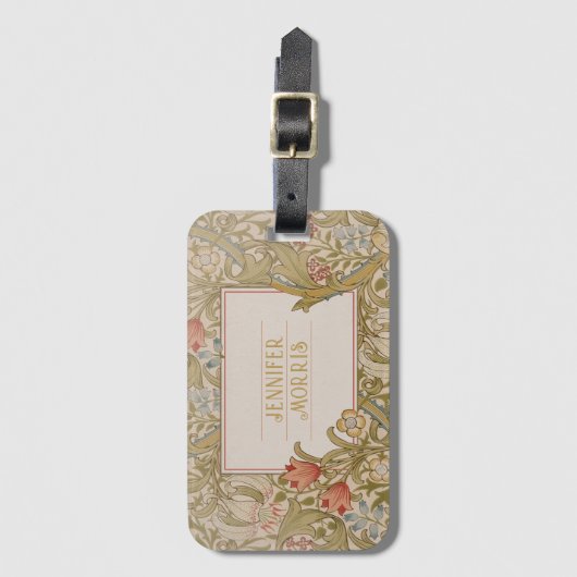 William Morris Golden Lily Art Nouveau Bagagelabel (Voorkant (verticaal))