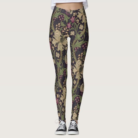 William Morris Golden Lily Art Nouveau Floral Leggings (Voorkant)
