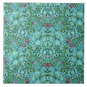 William Morris Golden Lily Bloemen Blauw Tegeltje (Voorkant)