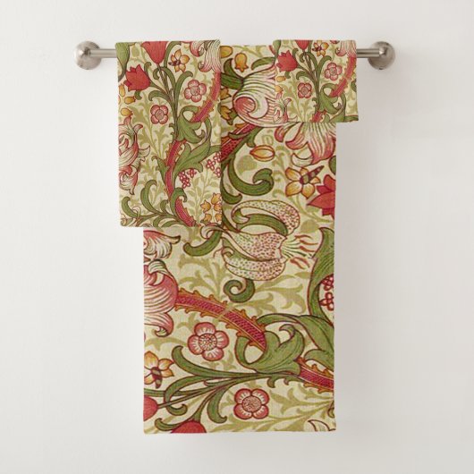 William Morris Golden Lily Bloemen Patroon Bad Handdoek (Insitu)