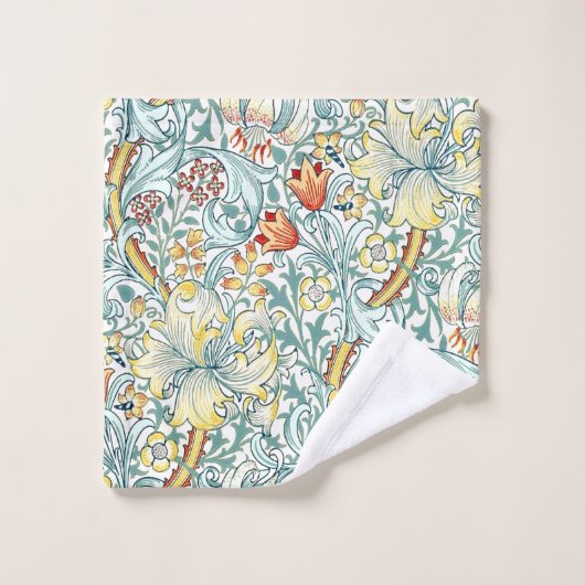 William Morris Golden Lily Bloemen Patroon Bad Handdoek (Wasdoekje)