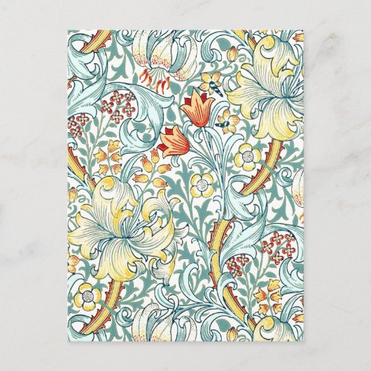 William Morris Golden Lily Bloemen Patroon Briefkaart (Voorkant)