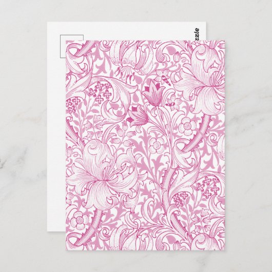 William Morris Golden Lily Bloemen Patroon Briefkaart (Voorkant / Achterkant)