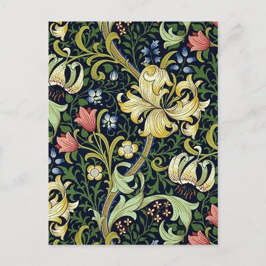 William Morris Golden Lily Bloemen Patroon Briefkaart (Voorkant)