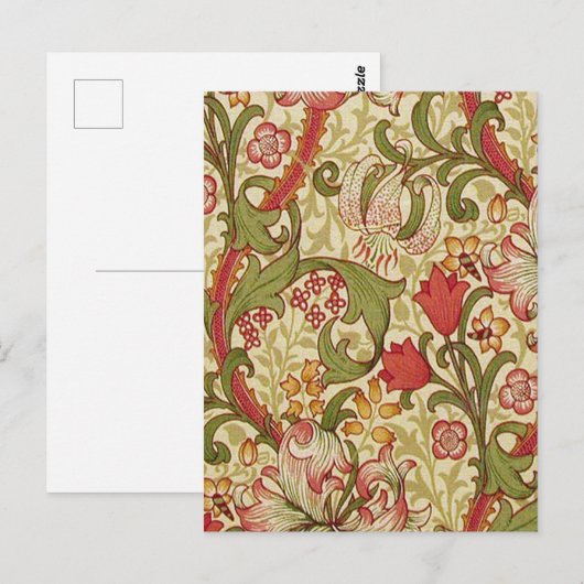 William Morris Golden Lily Bloemen Patroon Briefkaart (Voorkant / Achterkant)