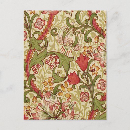 William Morris Golden Lily Bloemen Patroon Briefkaart (Voorkant)