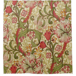 William Morris Golden Lily Bloemen Patroon Douchegordijn