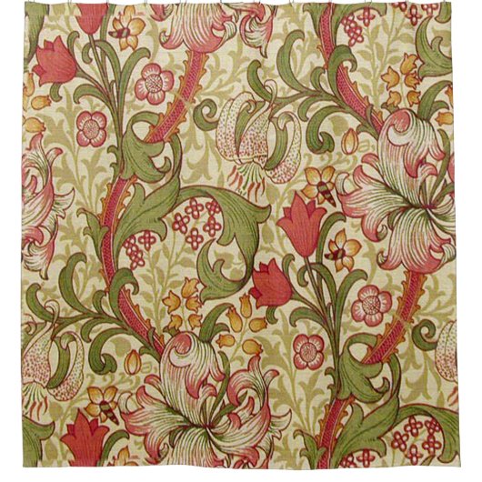 William Morris Golden Lily Bloemen Patroon Douchegordijn (Voorkant)