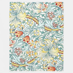 William Morris Golden Lily Bloemen Patroon Fleece Deken