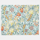William Morris Golden Lily Bloemen Patroon Fleece Deken (Voorkant (Horizontaal))