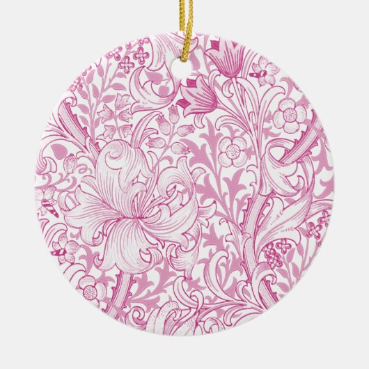 William Morris Golden Lily Bloemen Patroon Keramisch Ornament (Voorkant)