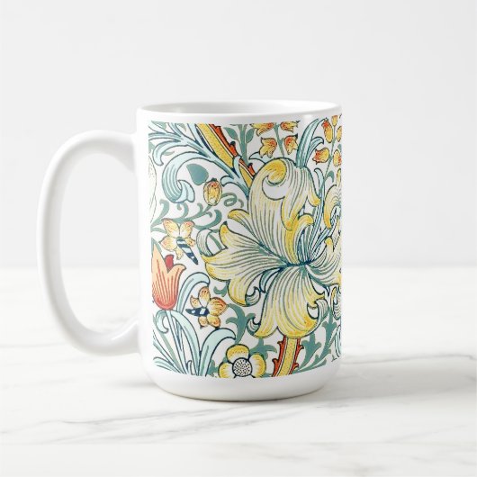 William Morris Golden Lily Bloemen Patroon Koffiemok (Links)