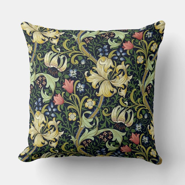 William Morris Golden Lily Bloemen Patroon Kussen (Voorkant)