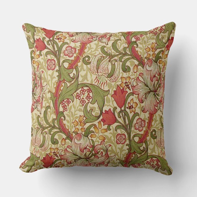 William Morris Golden Lily Bloemen Patroon Kussen (Voorkant)