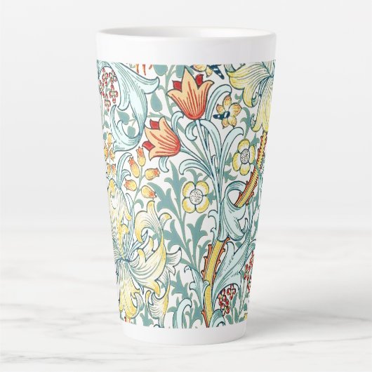 William Morris Golden Lily Bloemen Patroon Latte Mok (Voorkant)