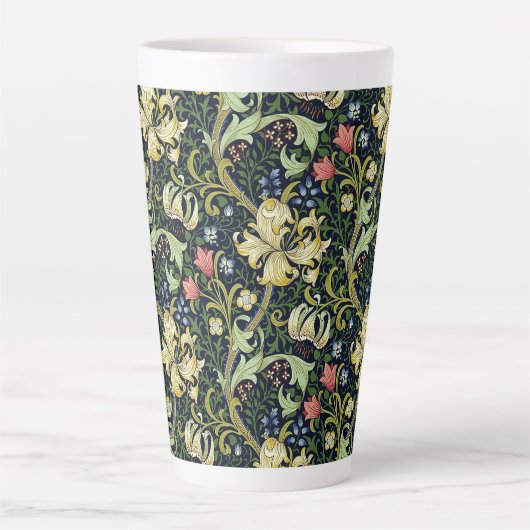 William Morris Golden Lily Bloemen Patroon Latte Mok (Voorkant)