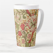William Morris Golden Lily Bloemen Patroon Latte Mok (Rechterhoek)