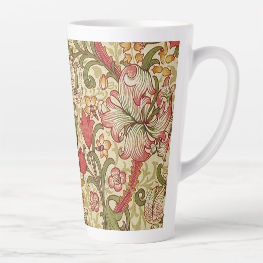William Morris Golden Lily Bloemen Patroon Latte Mok (Rechts)