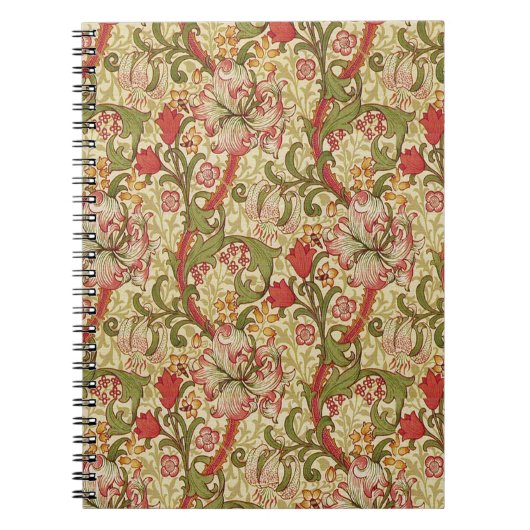 William Morris Golden Lily Bloemen Patroon Notitieboek (Voorkant)
