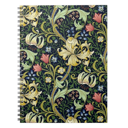 William Morris Golden Lily Bloemen Patroon Notitieboek (Voorkant)