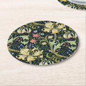 William Morris Golden Lily Bloemen Patroon Ronde Kartonnen Onderzetter (Gebogen)