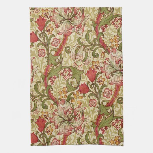 William Morris Golden Lily Bloemen Patroon Theedoek (Verticaal)