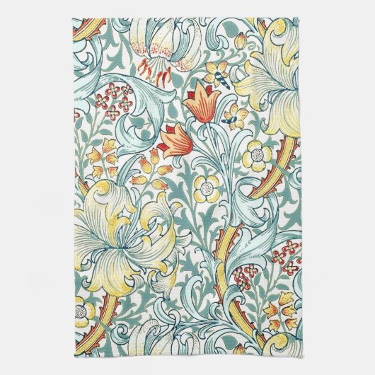 William Morris Golden Lily Bloemen Patroon Theedoek (Verticaal)
