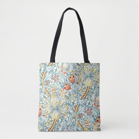 William Morris Golden Lily Bloemen Patroon Tote Bag (Voorkant)