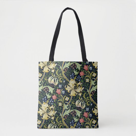 William Morris Golden Lily Bloemen Patroon Tote Bag (Voorkant)